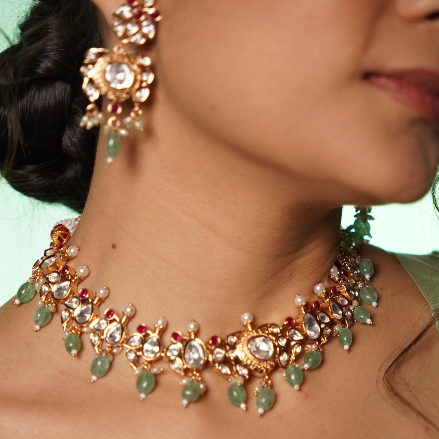 Golden Charmer Real Polki Kundan-Mivanaa